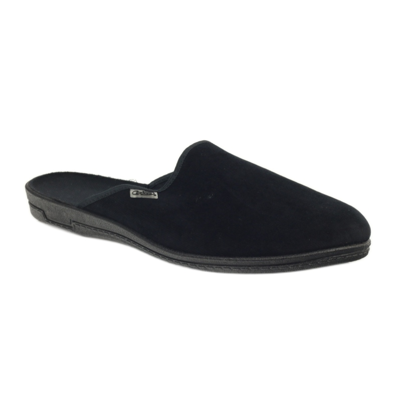 Befado Black corduroy slippers 715M009 1