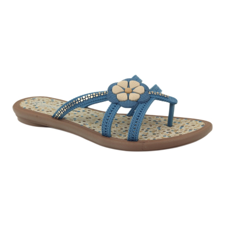 Rider Flip-flops, children's flip-flops with a water flower, Grendha, blue 1