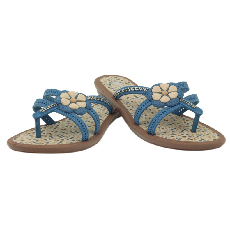 Rider Flip-flops, children's flip-flops with a water flower, Grendha, blue 3