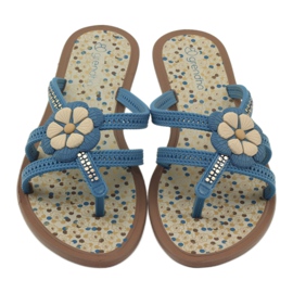 Rider Flip-flops, children's flip-flops with a water flower, Grendha, blue 4