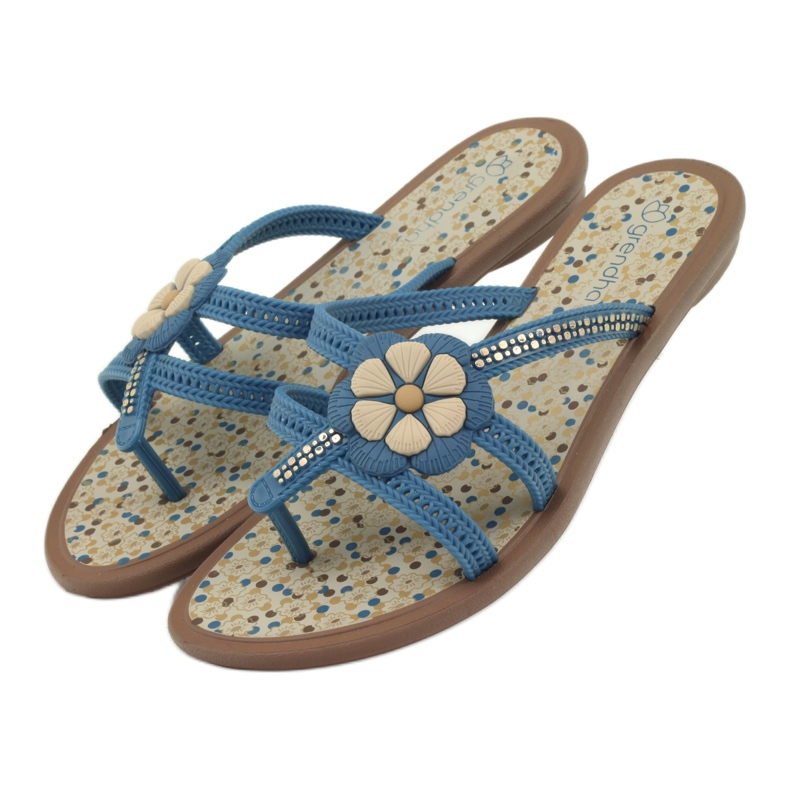 Rider Flip-flops, children's flip-flops with a water flower, Grendha, blue 5