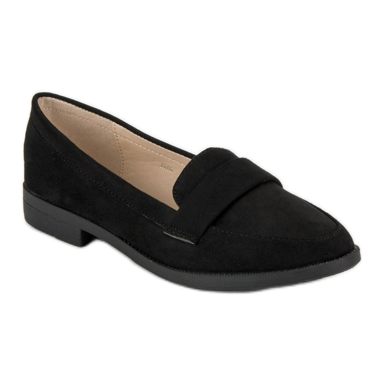 Small Swan Suede loafers black 1
