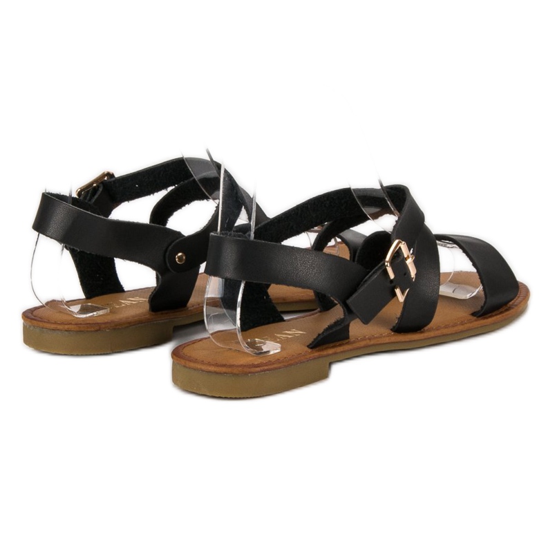 Licean Black sandals with buckle 1