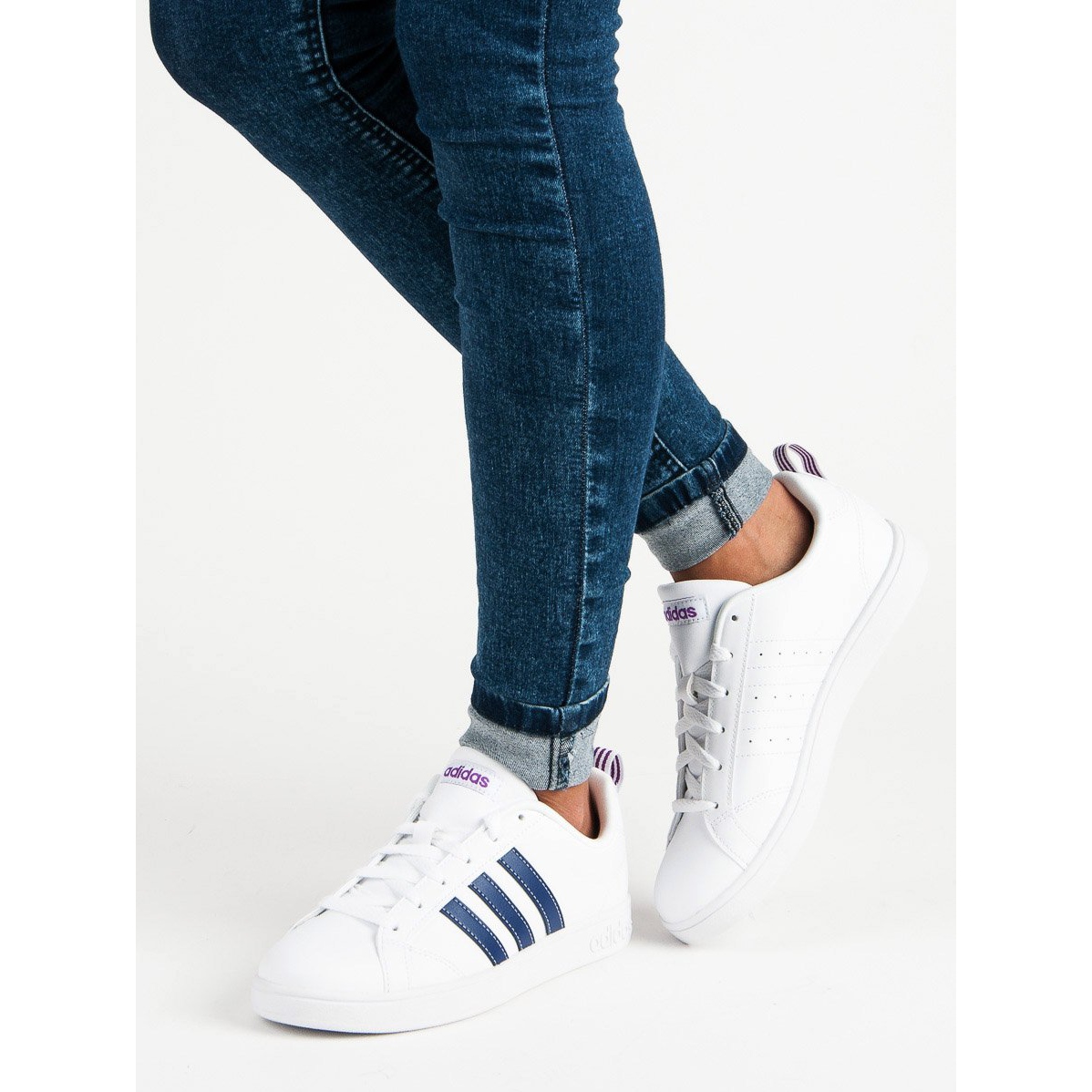 Adidas vs advantage at BB9620 white navy blue