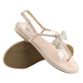 Beige and pink sandals 218-120 1