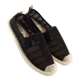 Black mesh espadrilles F01B Black 2