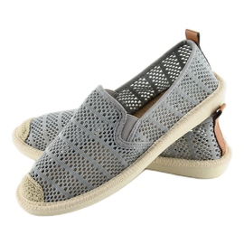 Gray mesh espadrilles F01B Gray grey 1