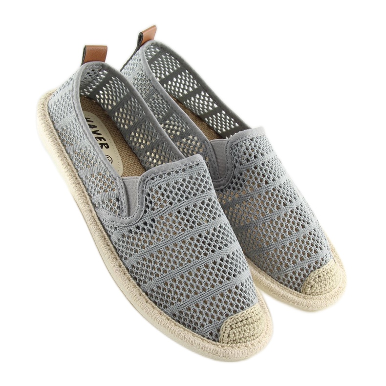 Gray mesh espadrilles F01B Gray grey 2