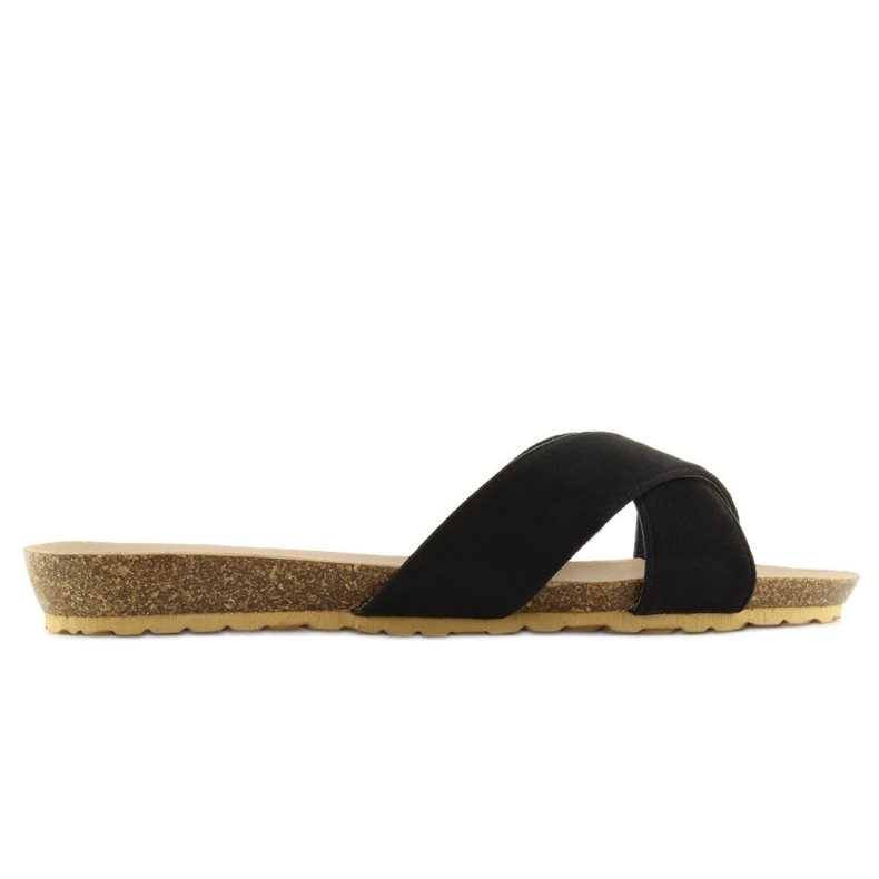 Women's black suede slippers SR-2812 2