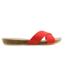 Women's red suede slippers SR-2812 Orange 2