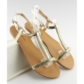 Sandals with golden cubic zirconias SY644 gold 1