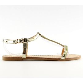 Sandals with golden cubic zirconias SY644 gold 2