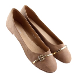 Brown women's ballerinas P305 khaki 1