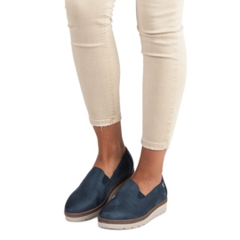 Suede slip on vinceza shoes blue 1