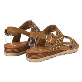 Primavera Openwork flat sandals brown 1