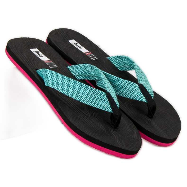 American Club American flip flops black green 1