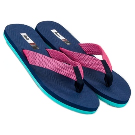 American Club American flip flops blue pink 2