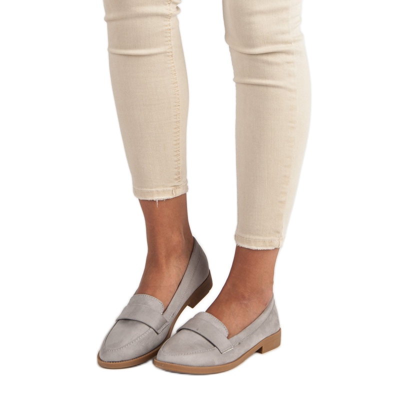 Small Swan Suede loafers grey 2