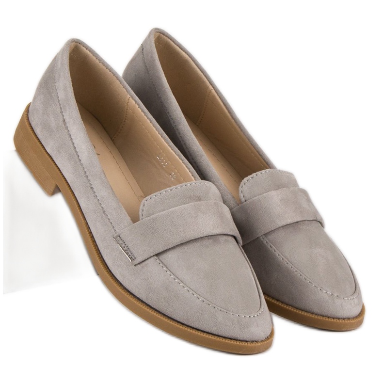 Small Swan Suede loafers grey 1