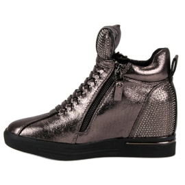 Graphite sneakers with a zipper multicolored 1