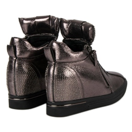 Graphite sneakers with a zipper multicolored 2