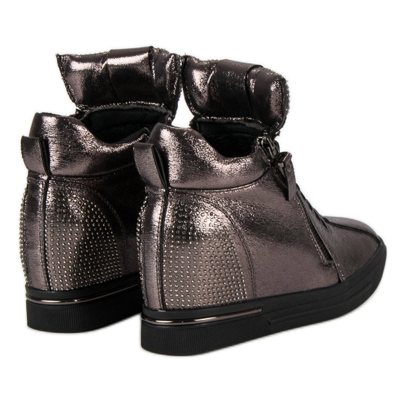 Graphite sneakers with a zipper multicolored 2