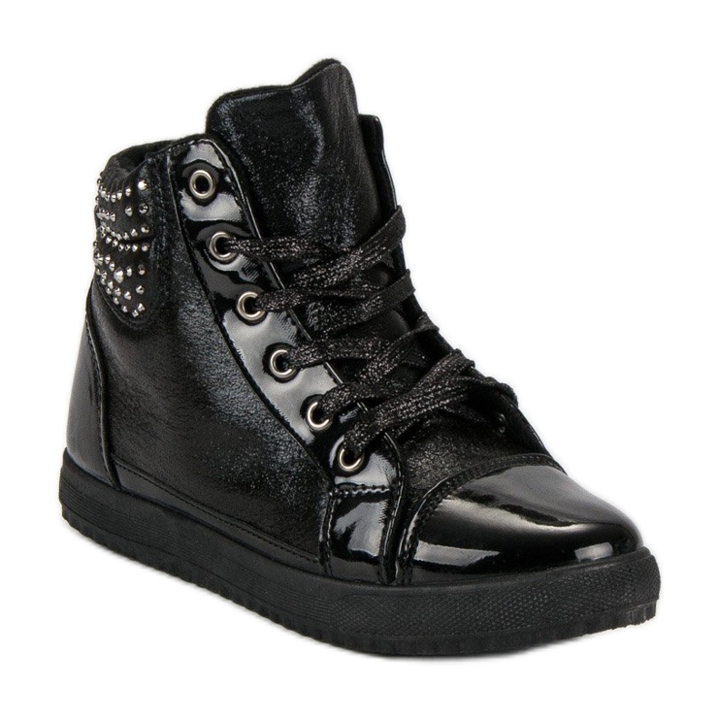 Tied sneakers black 1