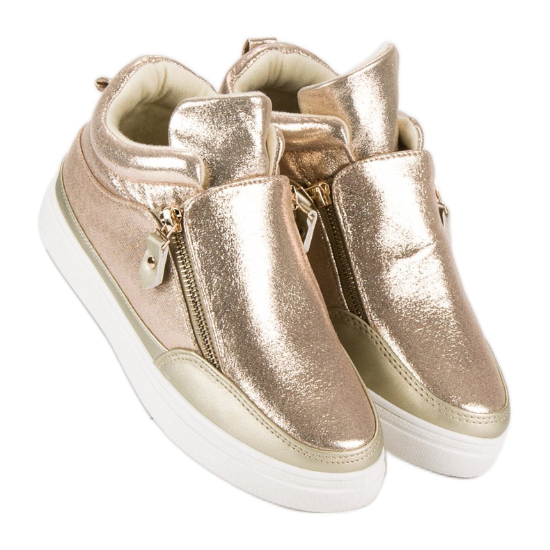 Lgm Golden sneakers with a zipper 2