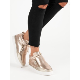 Lgm Golden sneakers with a zipper 1