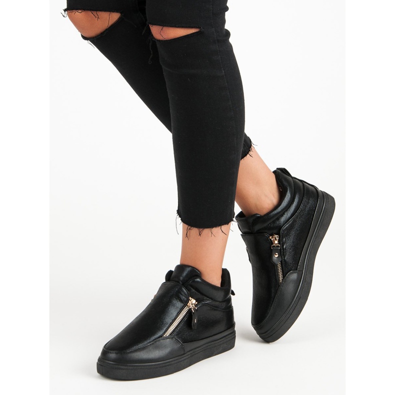 Lgm Black sneakers with a zipper 2