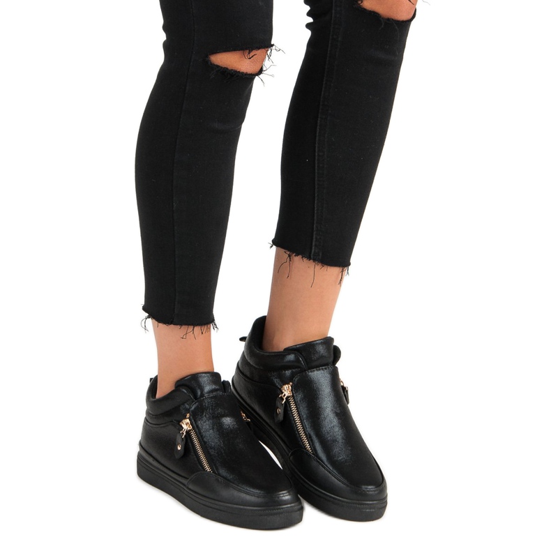 Lgm Black sneakers with a zipper 1