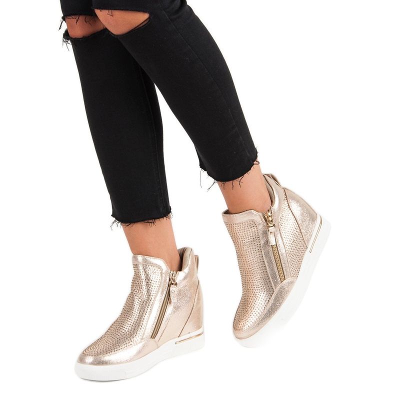 Sneakers with a zipper yellow 1