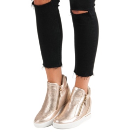 Sneakers with a zipper yellow 2