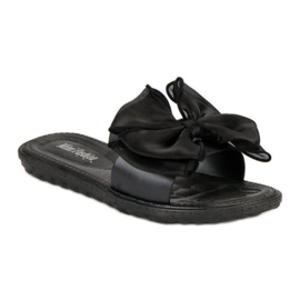 Slippers with a bow black 1