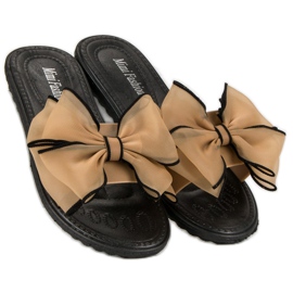Slippers With A Bow brown 2