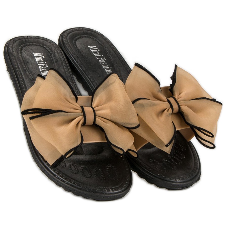 Slippers With A Bow brown 2