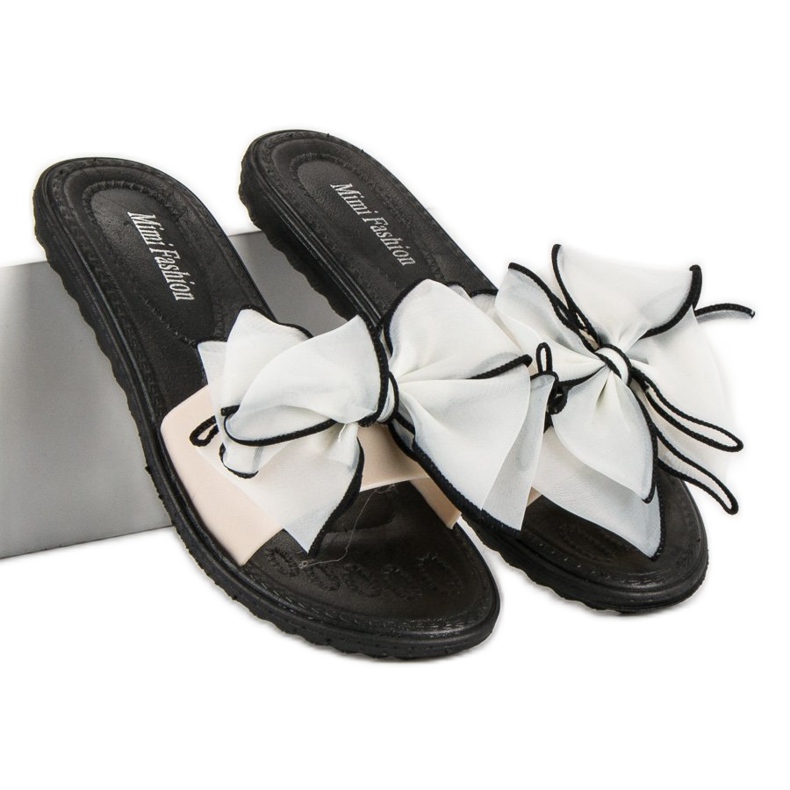 Slippers with a bow brown 1