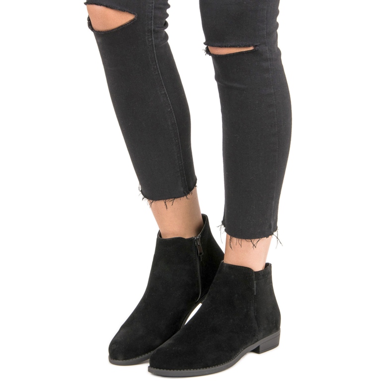 Classic suede boots black 1