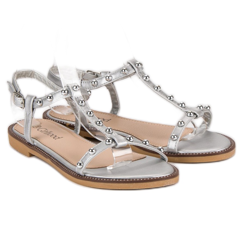 Girlhood Sandals With Rhinestones grey 1
