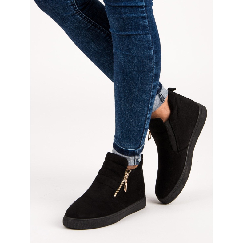 Suede Slip-On Sneakers black 1