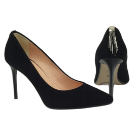 Espinto Women's leather pumps on Szpilka 791 black 3