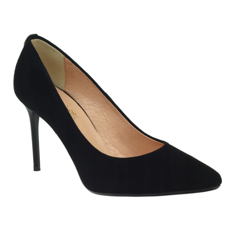 Espinto Women's leather pumps on Szpilka 791 black 1