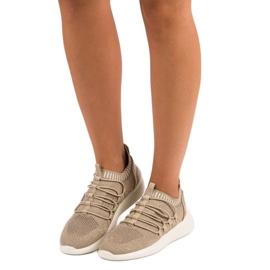 Kylie Textile Slip-On Sports Shoes brown yellow 1 Kylie Textile Slip-On Sports Shoes brown yellow 1