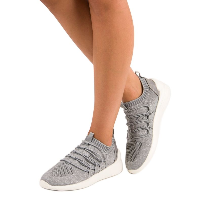 Kylie Textile Slip-On Sports Shoes grey 1 Kylie Textile Slip-On Sports Shoes grey 1