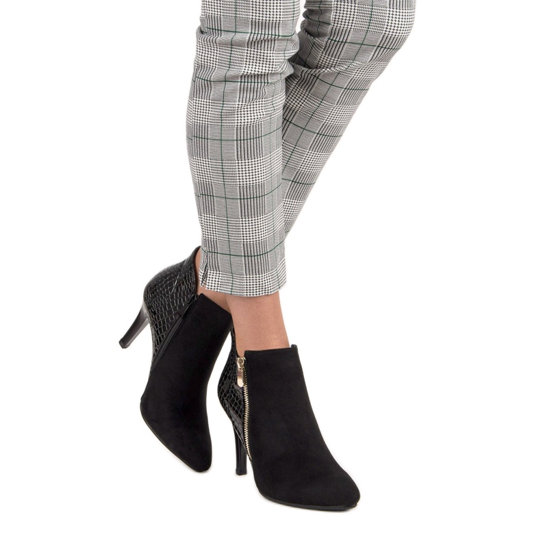 Black ankle boots on a high heel 1