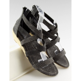 Black espadrilles sandals ME11783 Black 1