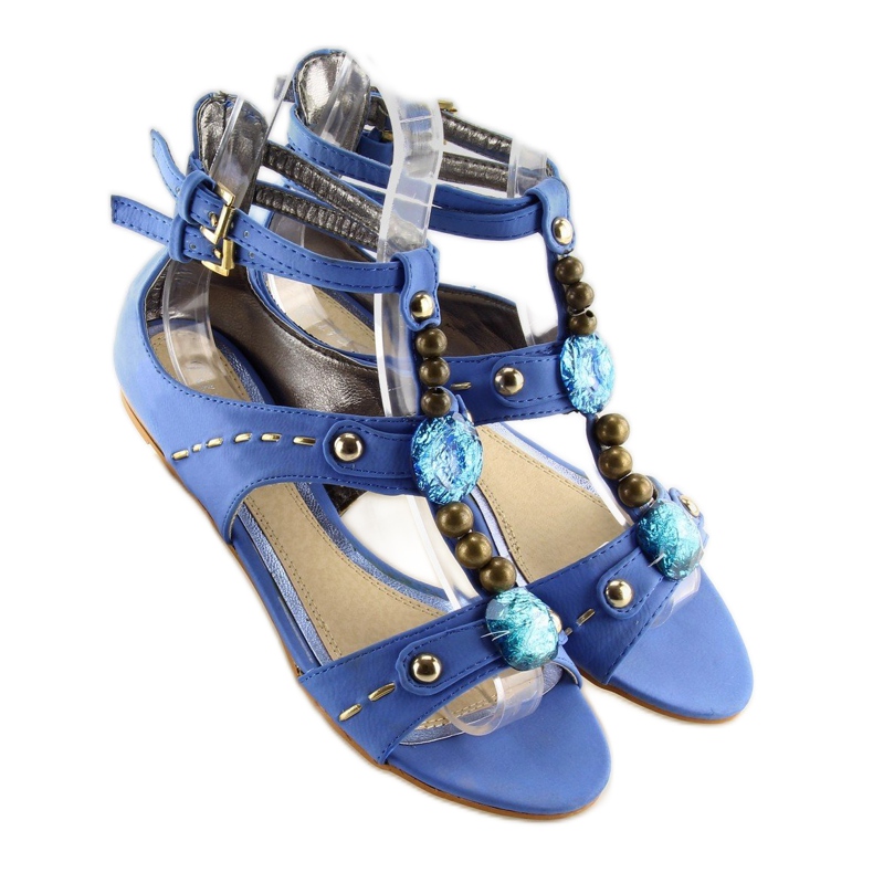 Sandals with stones blue ZS3522 2