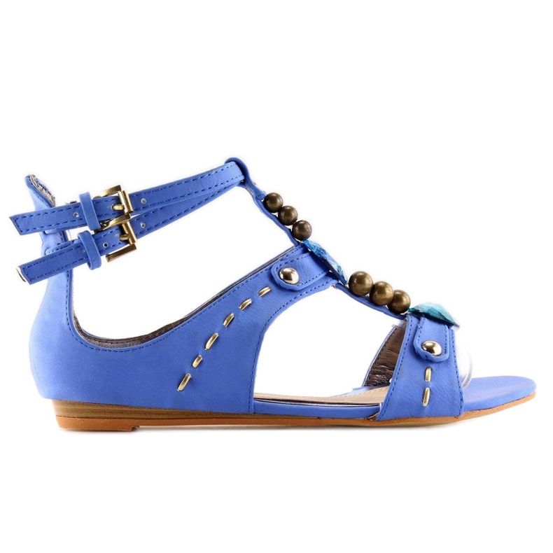 Sandals with stones blue ZS3522 1