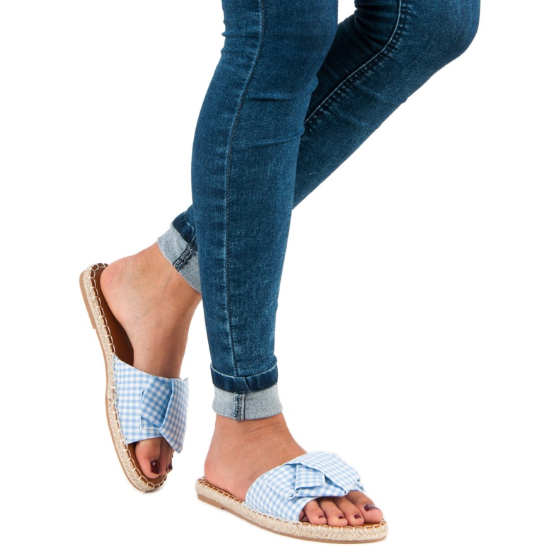 Seastar Blue checkered slippers 2