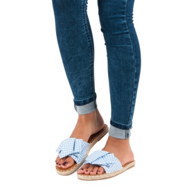 Seastar Blue checkered slippers 1